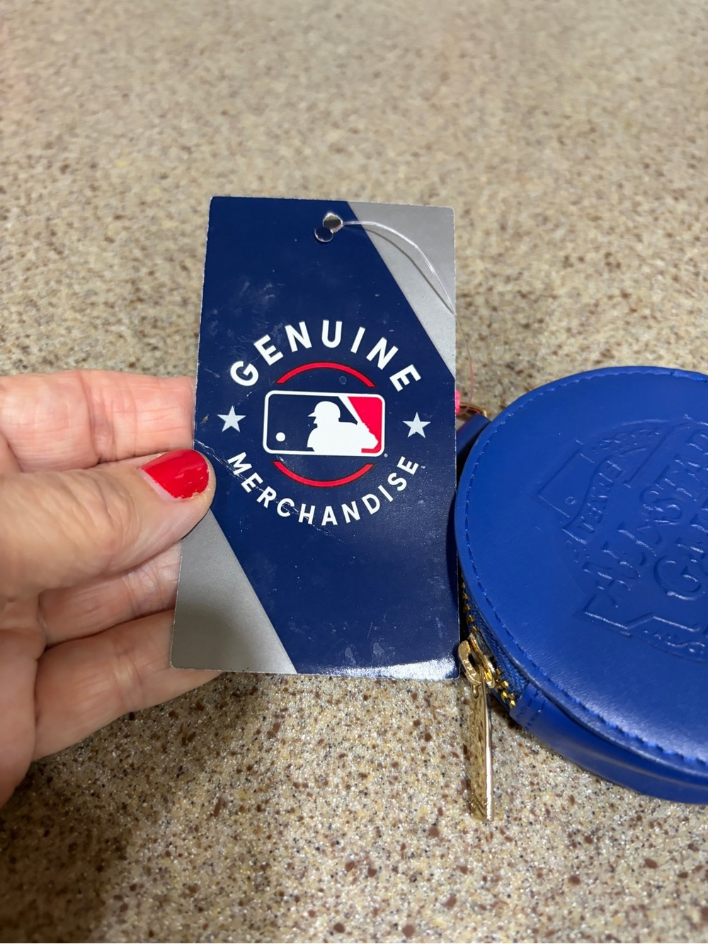 Official MLB Texas ALLSTAR Game Blue Leather Coin Purse Bag Charm ASTROS RANGERS - Picture 2 of 5